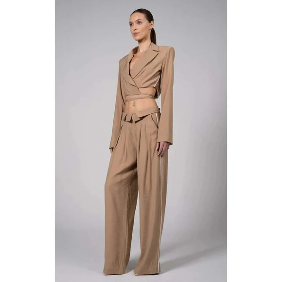NONChalant Label Radford Pant in Camel Small Womens Wide Leg Trousers - Picture 13 of 16